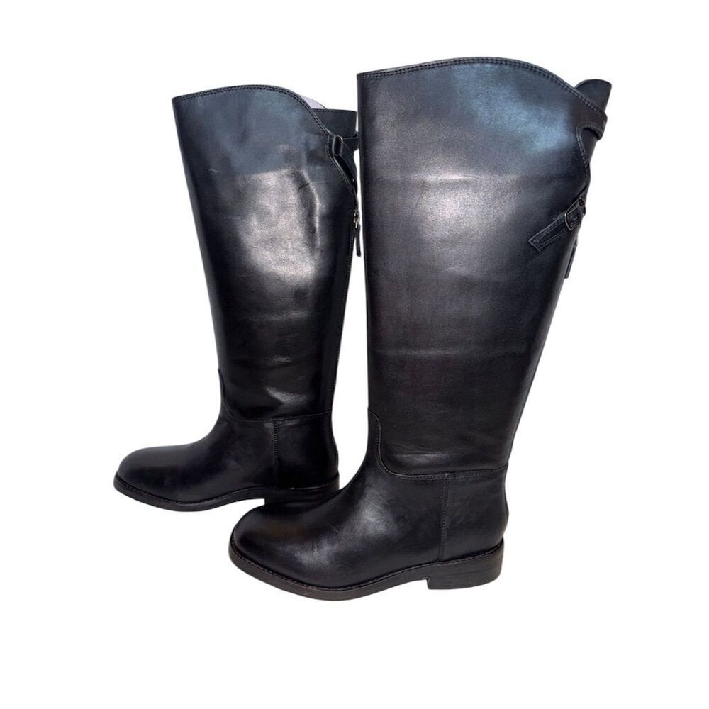 Free People Women's Black Leather Equestrian Riding Boots Size 37.5/US 6.5 - Picture 3 of 8